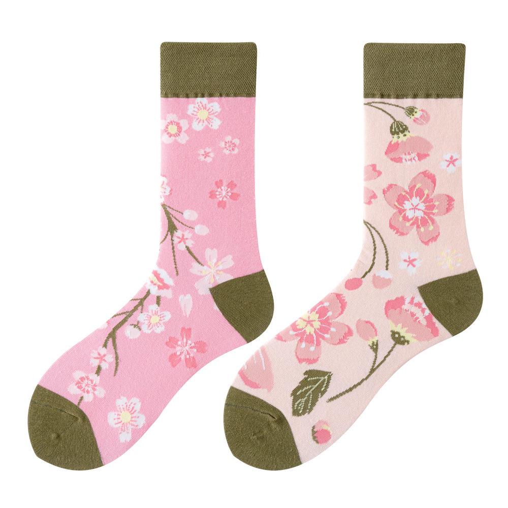 Asymmetric Colorful Christmas Cotton Socks for Couples