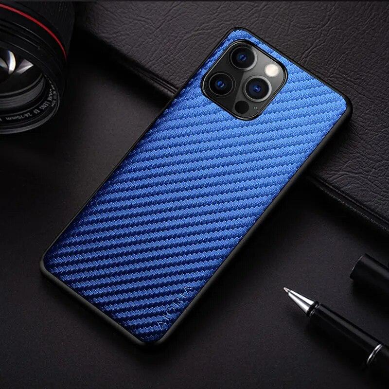 Чехол с текстурой из углеродного волокна для iPhone 15, 14, 13, 12, 11 Pro Max Mini 8 Plus X XS XR Max SE 2020 2022, модный дизайнерский чехол
