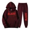 Мужской роскошный repliki men Set RAW Hat Running Hoodie Sweatpants 2PK Осень Зима Повседневная шерстяная спортивная одежда