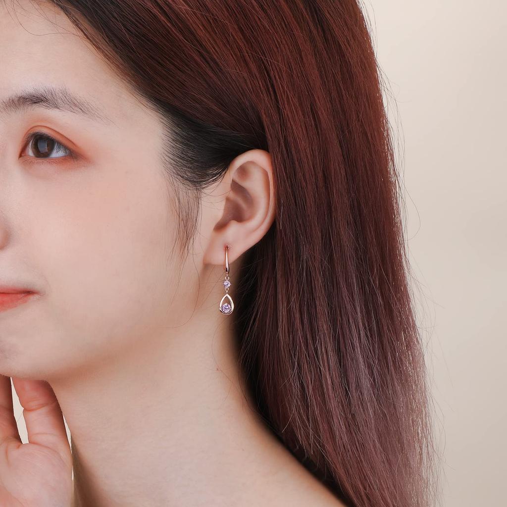 Бесплатные серьги с качающимися птицами для крючка из металла 925 пробы, розовый подарок на день для женщин, серьги "цветок-капля", серебро, не вызывает аллергии, цирконий, качество, простота, мило,