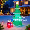 6.89FT Inflatable Toy Christmas Tree Decor Set Santa Claus Dog Gifts Box Xmas Yard Supplies LED Lit Home Ornament Festive Gift