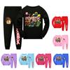 Autumn Winter Cute Cartoon Roblox Children's Long Sleeved Long Pants Sleepwear Printed Warm Comfortable Set