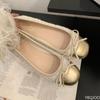 Fashion Elegant Butterfly Bow Square Toe Flat Sole Single Women Shoes Fashionable Versatile New Shallow Mouth Women Soft-soled Shoes