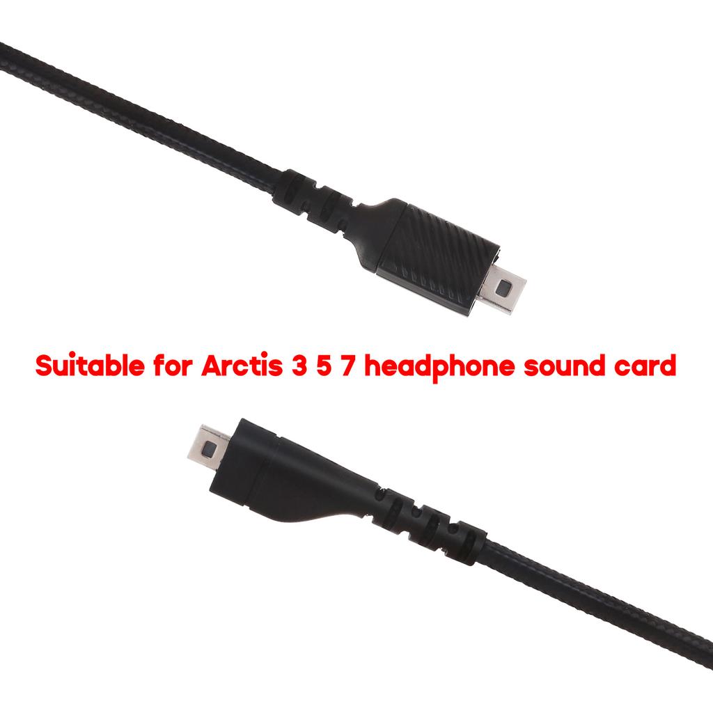 Universal Sound Card Audio Cable for Arctis 3 5 7 Gaming Headset Cable High-Quality Braided Audio Cord Replacement