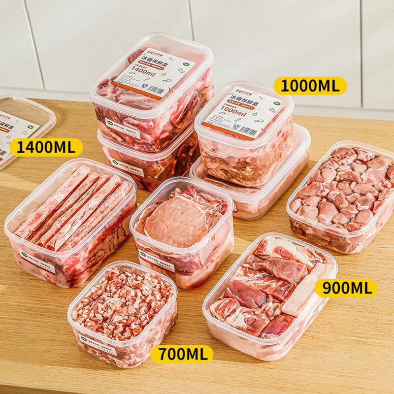 700-1400 мл Холодильник Ящики для хранения продуктов Замороженное мясо Ящики для хранения свежих продуктов Портативный контейнер для хранения фруктов Кухонные принадлежности