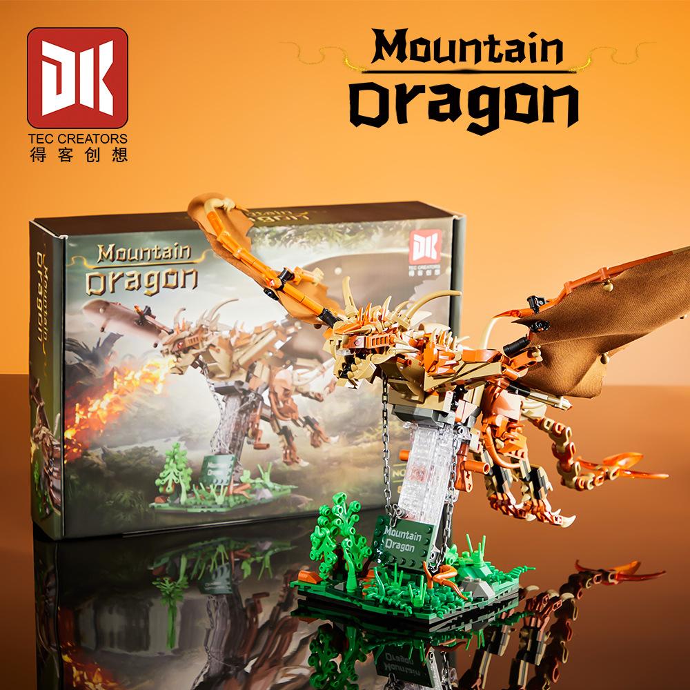 DK7055 Крутой Горный Дракон Фигурка из Строительных Блоков 3D Модель Собранные Кирпичики Игрушка Для Детей Подарок на Новый Год 886 шт.
