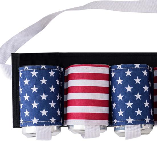 Патриотический пояс для напитков на 4 июля Унисекс Кобура для банок содовой Держатель для бутылок пива для Дня памяти Дня независимости Праздника На открытом воздухе