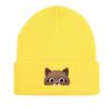 Peeping Cat Print Knitted Hat Beanie, Animal Woman Cap Lightweight Cancer Chemo Trendy Pompom Beanies Knit Cap Beanie