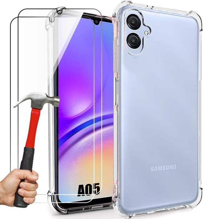Защитный чехол - BOOLING - Samsung Galaxy A05 - Ударопрочный - Прозрачный - 2 Закаленных стекла