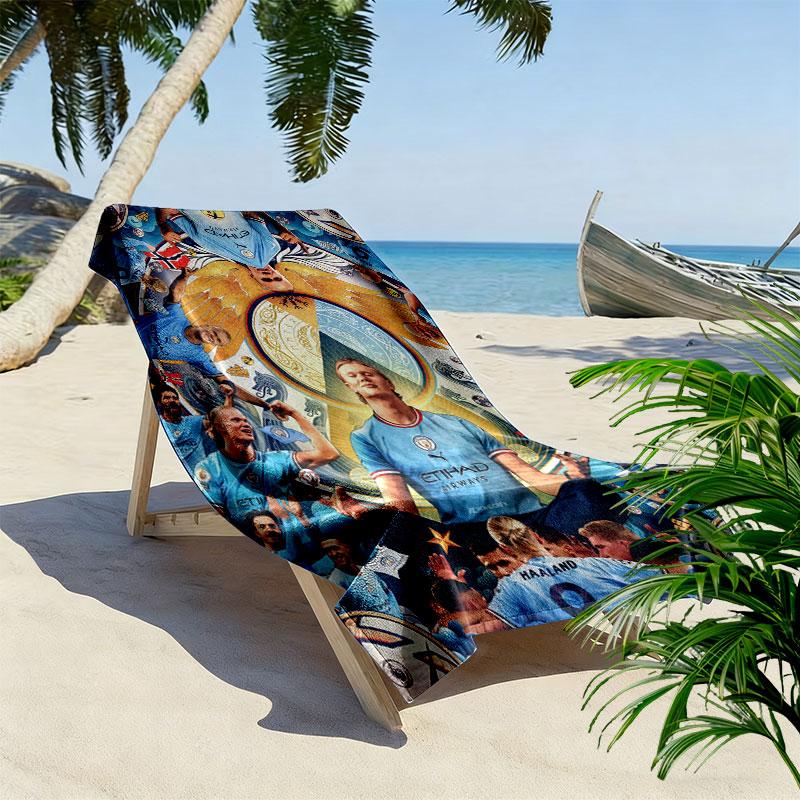 Haaland Apex Print Beach Towel, Large Soft Quick Dry Towel for Beach Camping Swimming