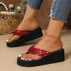 Летние женские шлепанцы повседневные с пайетками противоскользящие тапочки женские сандалии на платформе пляжная обувь с открытым носком домашние тапочки женские