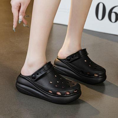 Женские летние сандалии-пуфхолы на платформе, с закрытым носком, нескользящие, для пляжа, 2025