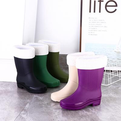 Средняя резиновая обувь для женщин корейская версия модного тренда для взрослых всесезонные низкие рабочие водонепроницаемые ботинки однотонные резиновые сапоги производитель