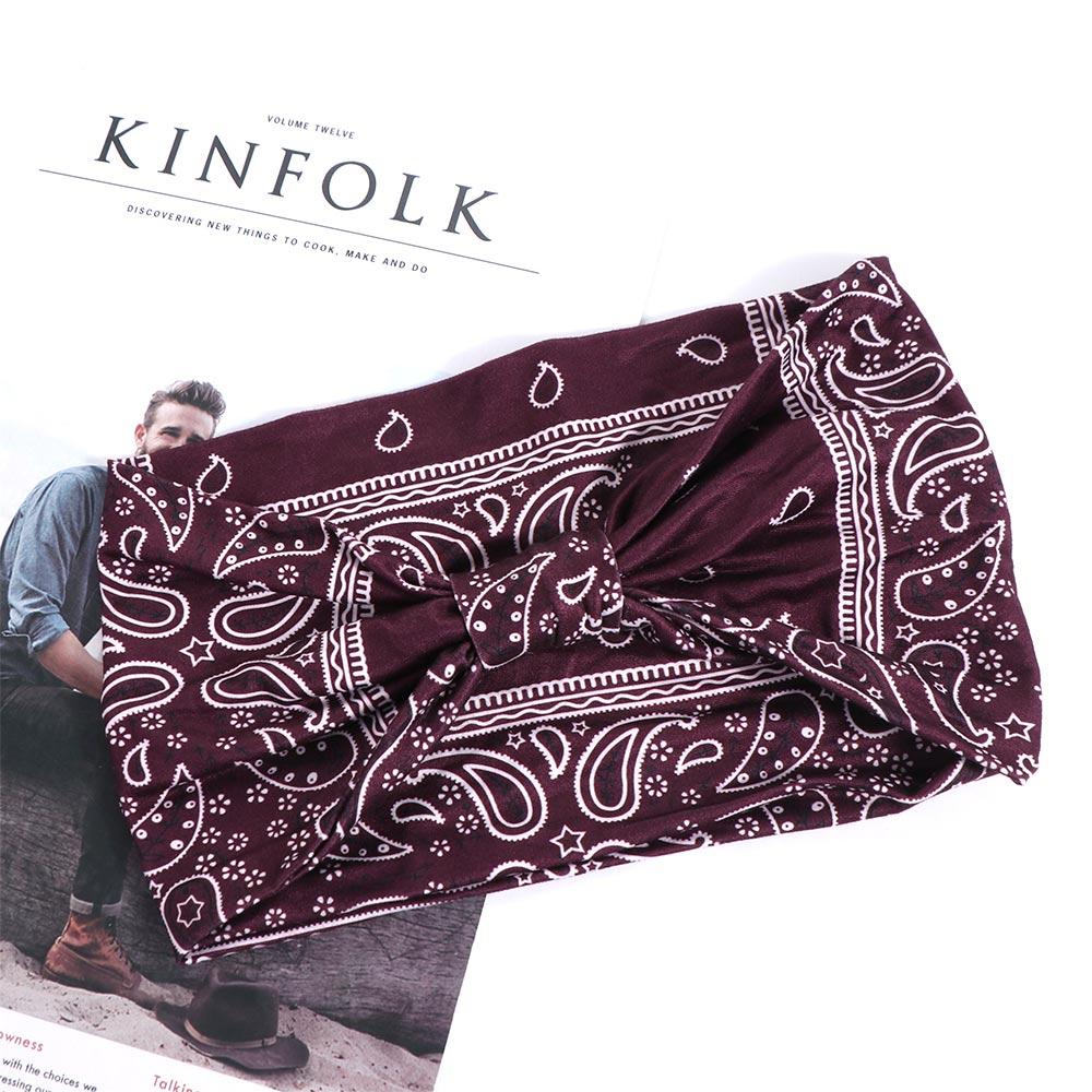 Wide Edge Boho Knot Turbans Headwrap Elastic Floral Bandanas Headband Sports Sweatband Running