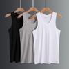 Men's Summer Cotton Ribbed Slim Fit Tank Top with Spaghetti Straps and Racerback.