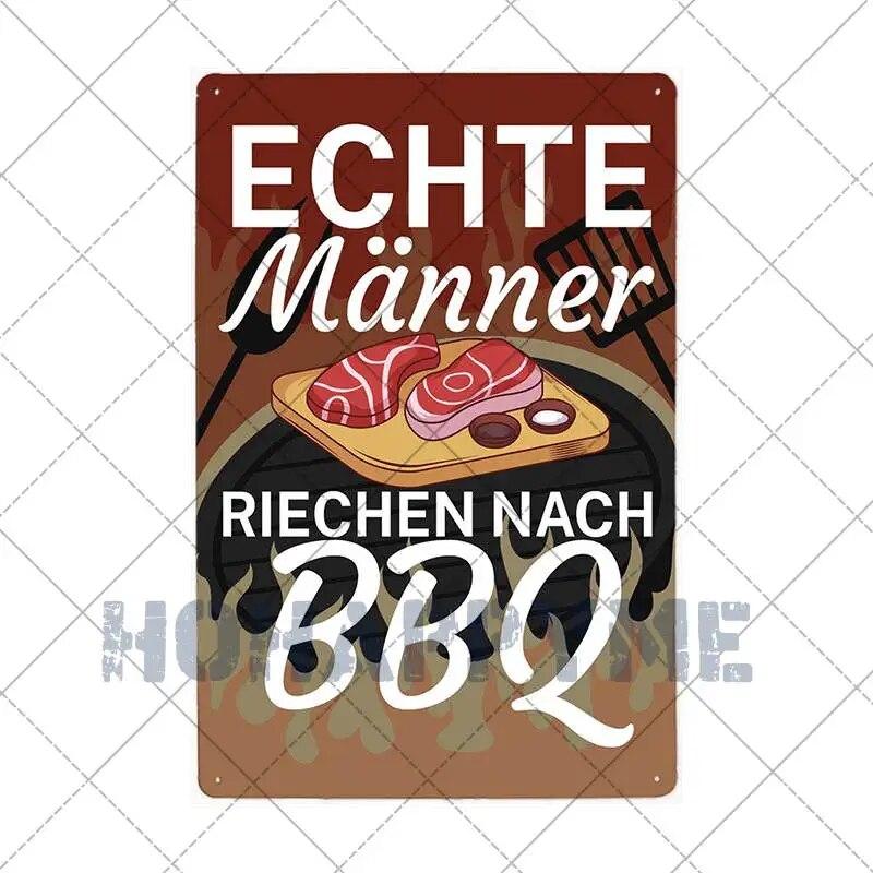 Barbecue Food Hot Dog BBQ Signs Retro Metal Plaque Cafe Bar Pub Signboard Wall Decorative Posters Plate Home Decor 20X30CM