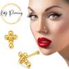 KODY PIERCING Piercing Jewellery 9K Gold Cross Ball End Nose Pin - Quality Piercing