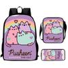 Детский рюкзак Pusheen Cat из ткани Оксфорд, дышащий, прочный, легкий, школьная сумка для учеников начальной школы