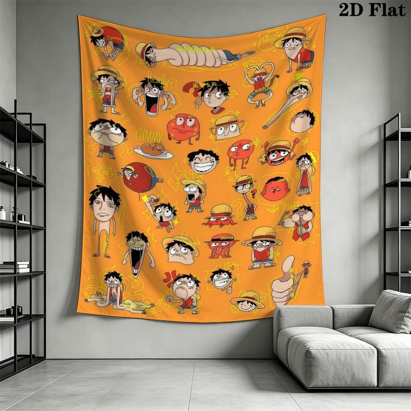 Monkey D Luffy Wall Tapestry Aesthetic Wall Hanging Printed Fabric Blanket Decorative Tapestries For Bedroom Living Room Home Decor