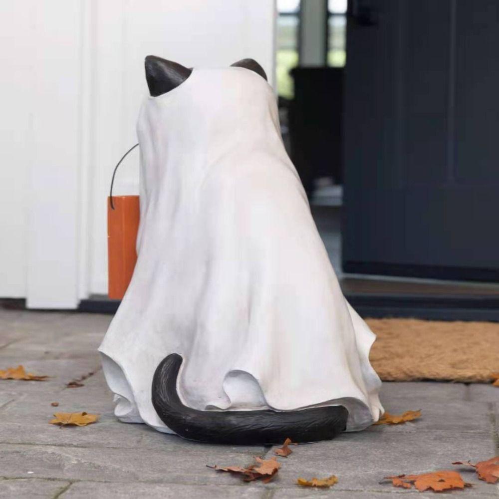 Resin Halloween Dog Elf Candy Bowl Cat Snack Storage Props Sweets Holder Christmas