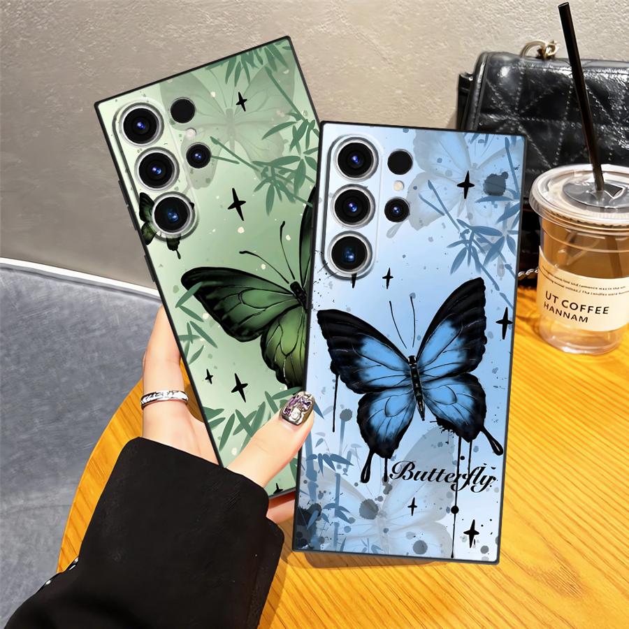 Creative Cartoon Butterfly Case for Samsung Galaxy S26 Ultra S24 Note 20 8 9 10 S10 S9 S21 FE S23 S20 Ultra S25 Plus Funda Phone