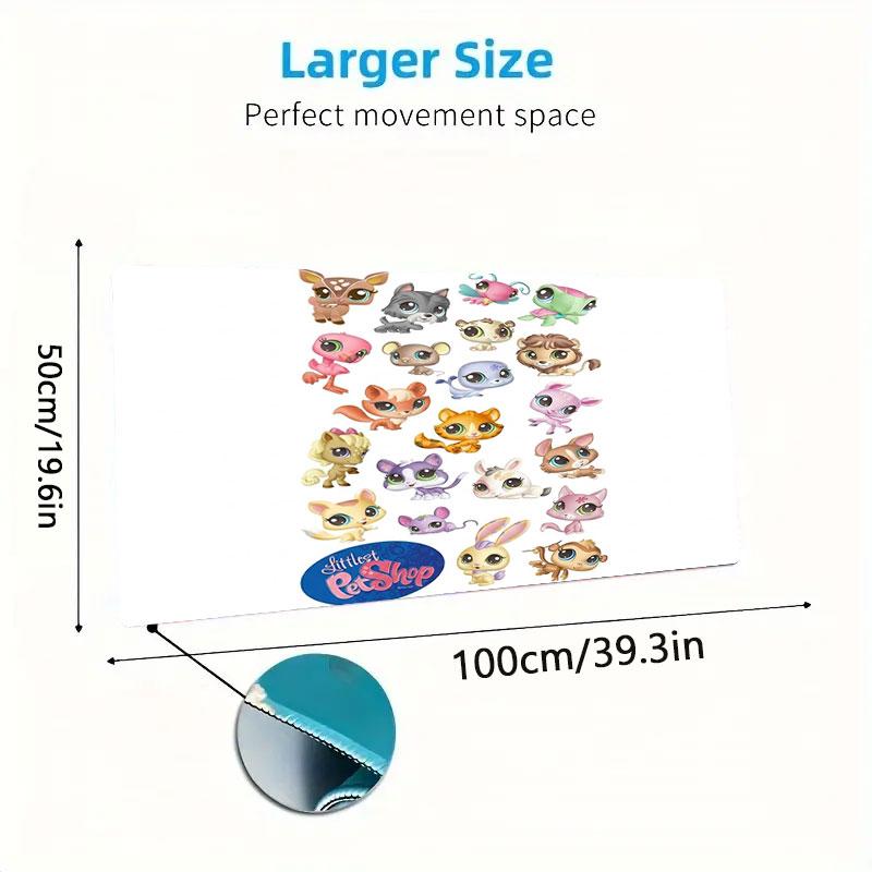 Littlest Pet Shop Large Size Mouse Pad Large Gaming Table Cushion Non-slip Laptop Tablet Big Mousepad XXL Mat Mini PC Playmat With Lock edge