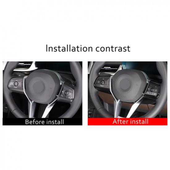 Glossy Black Interior Steering Wheel Button Trim Cover For BMW X1 23-24
