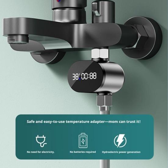 Измеритель температуры душа Точный тестер мониторинга температуры воды со светодиодным дисплеем Гидроэнергетический Водонепроницаемый Термометр для ванны Безопасный датчик