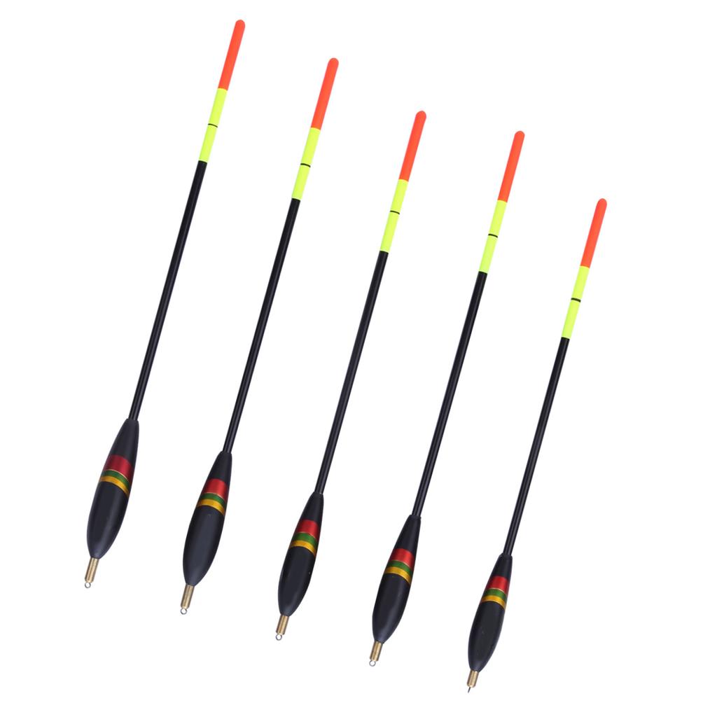 5 Pcs Durable Balsa Wooden Fishing Floats Bobber Multi Purpose Fish Feed Baits Accessories Kit( )