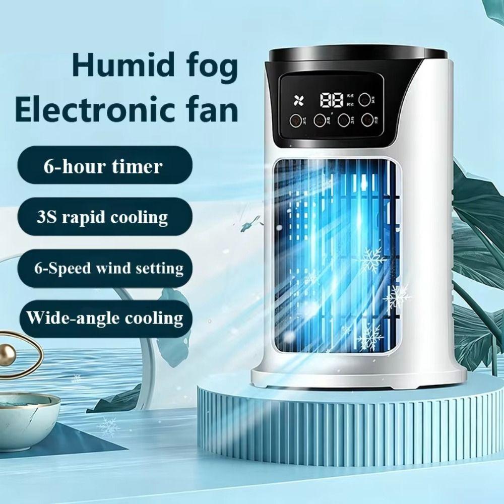 Compact Design Misting Fan 6 Speeds Portable Air Conditioner Mobile Air Conditioning Desktop Use