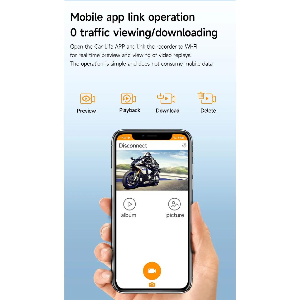 7 Inch Motorcycle Portable Navigation GPS Wireless Carplay Android Auto IP67 Waterproof Motorcycle 2K HD Touch Screen Display BT