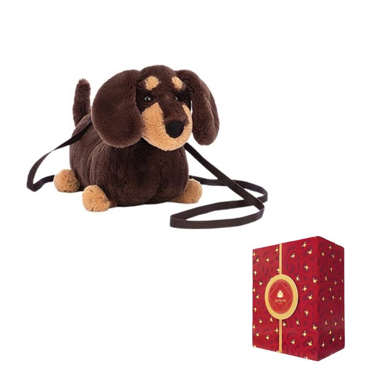 Jellycat Серия 'Собаки' Отто Такса Рюкзак-Кукла Плюшевая Кукла Высота 16 см