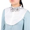 Front Tie White Fake Collar Stand Beads Detachable Collar Fake Women Vintage Crystal Lace Ladies False Blouse Collar Half Shirt