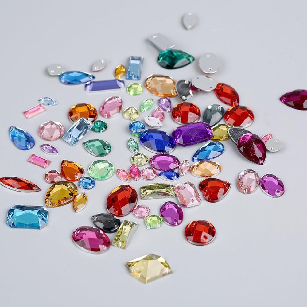 Mixed Shapes Sewing Crystal 2 Holes Rhinestones 700 Pieces Sew On  Decorations