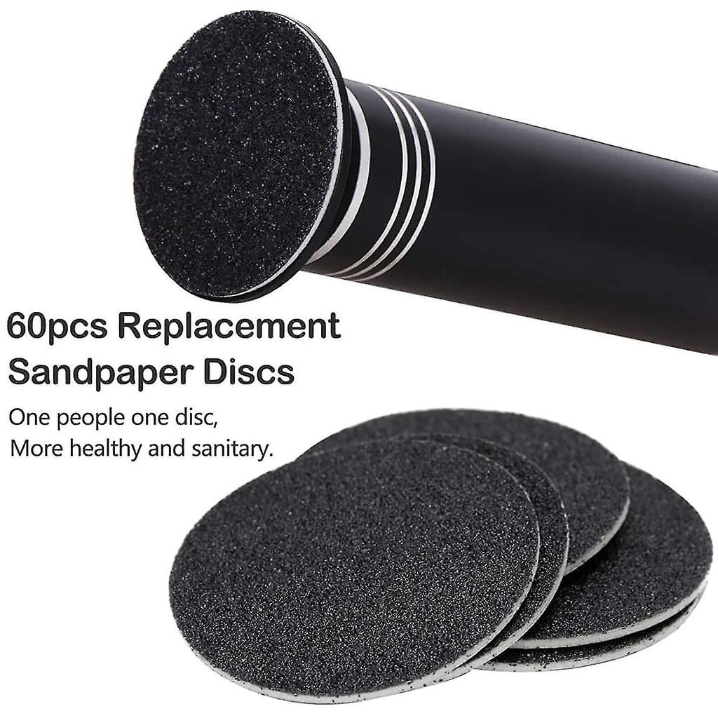Upgraded Electric Callus Remover (adjustable Speed) with 60 Pieces of Replacement Sandpaper Discs, P less