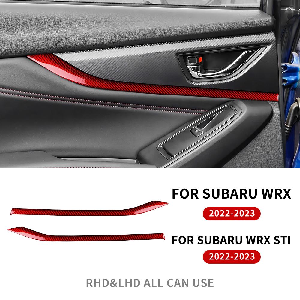 For Subaru WRX VB 2022-2026 Real Hard Carbon Fiber Rear Door Handle Bottom Molding Trim Auto Interior Door Car Accessories Parts
