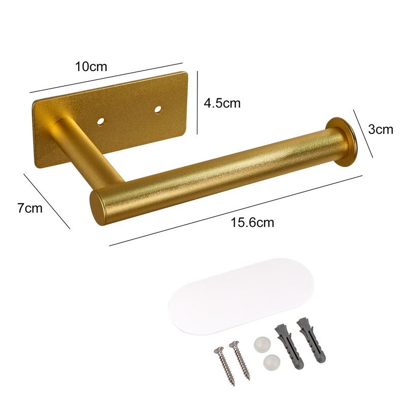 Aluminum Adhesive Toilet Roll Paper Holder Organizer Wall Mount Storage Stand Kitchen Bathroom No Drill Tissue Towel Dispenser