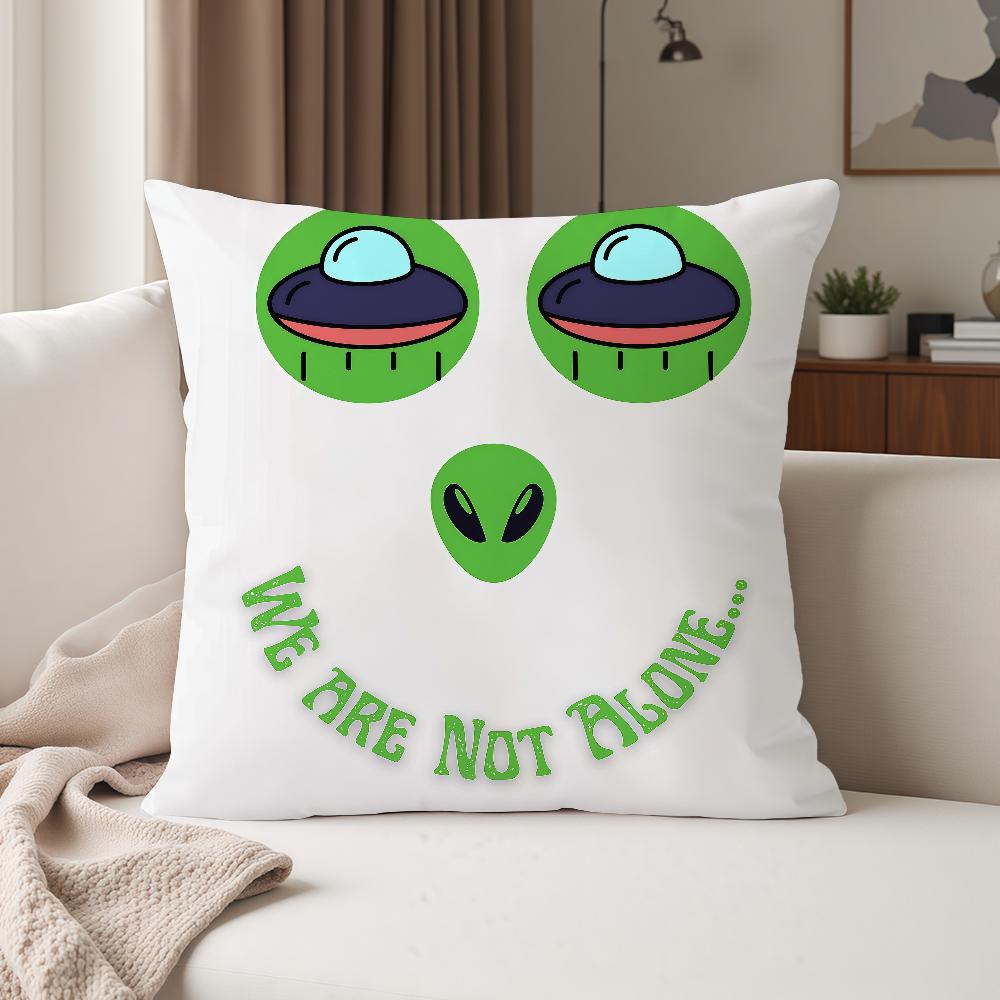 UFO We Come To Party Funny Alien Pillow Case Suitable For Bedrooms Living Rooms Cars Home Decoration