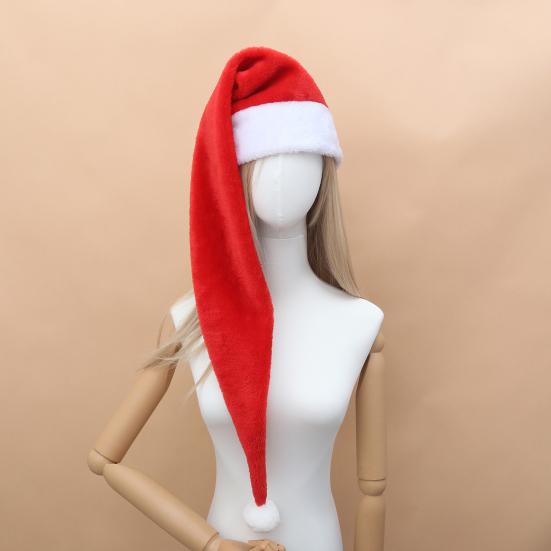 Long Christmas Santa Hat for Adults Plush Xmas Claus Hats with