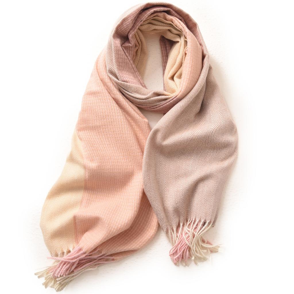 Imitation Cashmere Scarf Sweet Solid Color Fringed Scarf Women's 2025 Winter New Extended Fashion Warm Shawl