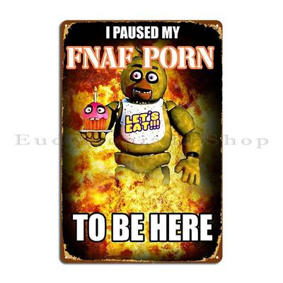 Я поставил на паузу свое порно по FNaF, чтобы быть здесь Металлическая табличка Постер Кино Ретро Декор для стен Декор для стен Настраиваемая жестяная табличка Постер