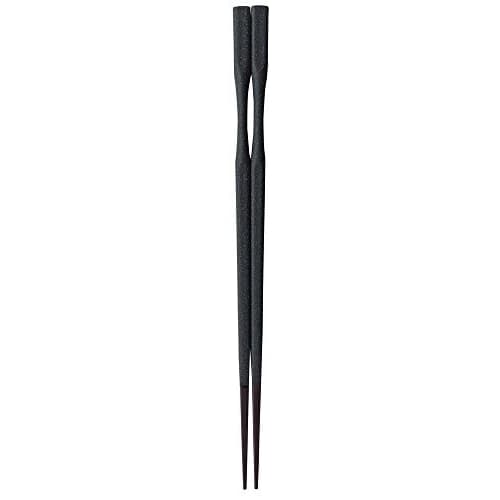 Fukui Craft Chopsticks, Made in Japan, 22.5cm [Dishwasher, Dryer, and Microwave Safe], Pestle-Shaped Takushima Chopsticks with Black Dry Lacquer Finis