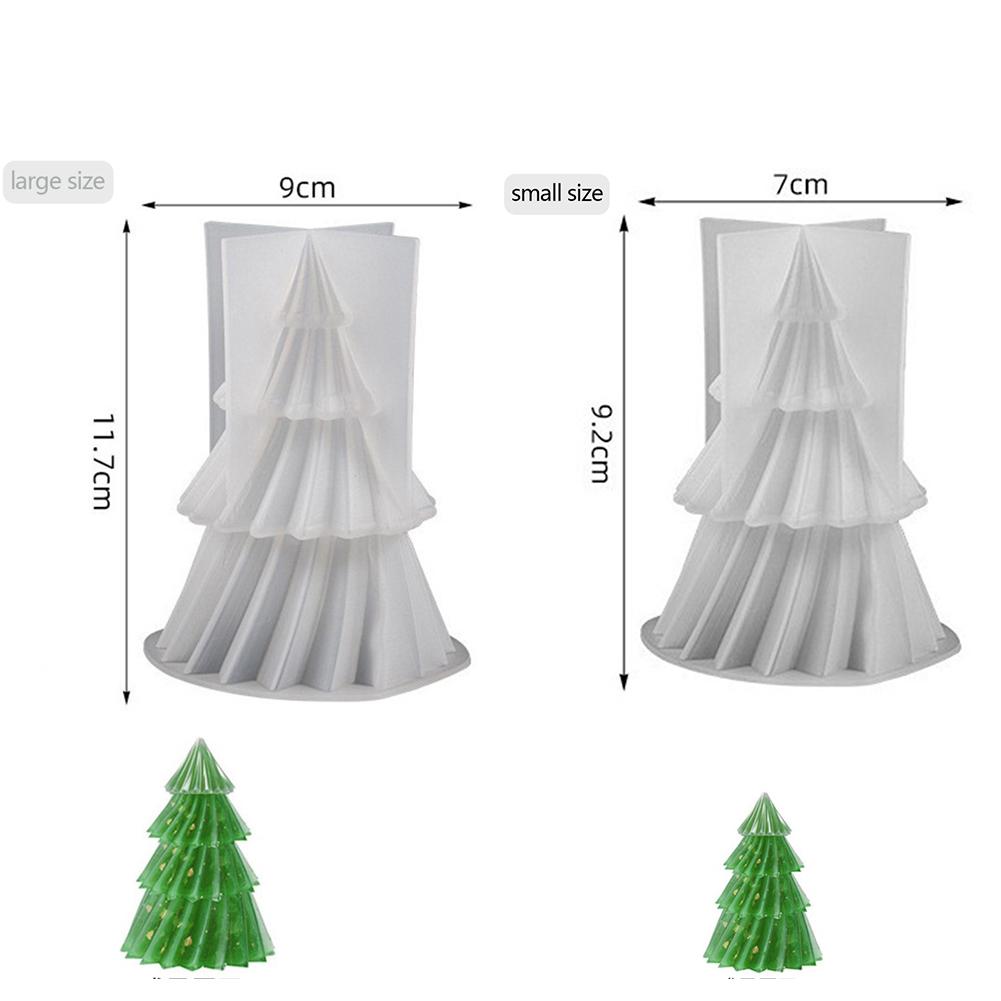 Набор из 2 силиконовых 3D форм для свечей в виде рождественской елки. Идеально подходит для изготовления ароматических свечей своими руками и для украшения.