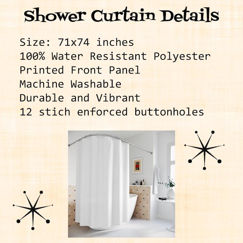 Современная Ретро Геометрическая Шторка для Душа Винтаж 50-х Mcm Зеленый Розовый и Кремовый Причудливый Декор для Ванной Комнаты Красочная Шторка для Душа