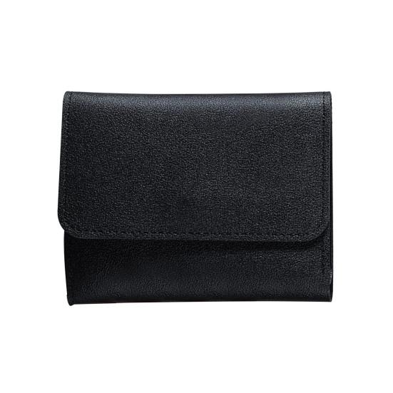 Женский кошелек тройного сложения из искусственной кожи, держатель для кредитных карт с окошком для удостоверения личности, портативный небольшой кошелек с кнопкой-защелкой для повседневных покупок