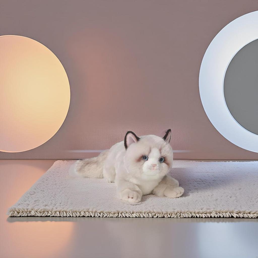 HOKESS Ragdoll Cat Plush Lifelike Soft Stuffed Kitten Birthday Gift for and Cat Lovers 20-inch Toy, Animal, Boys, Girls, Kids,