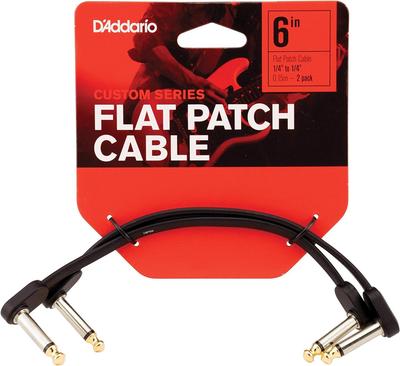 D'Addario Плоский патч-кабель (Экранированный кабель) 2 шт. PW-FPRR-206 (15см ДЛ) [Оригинальный отечественный продукт]