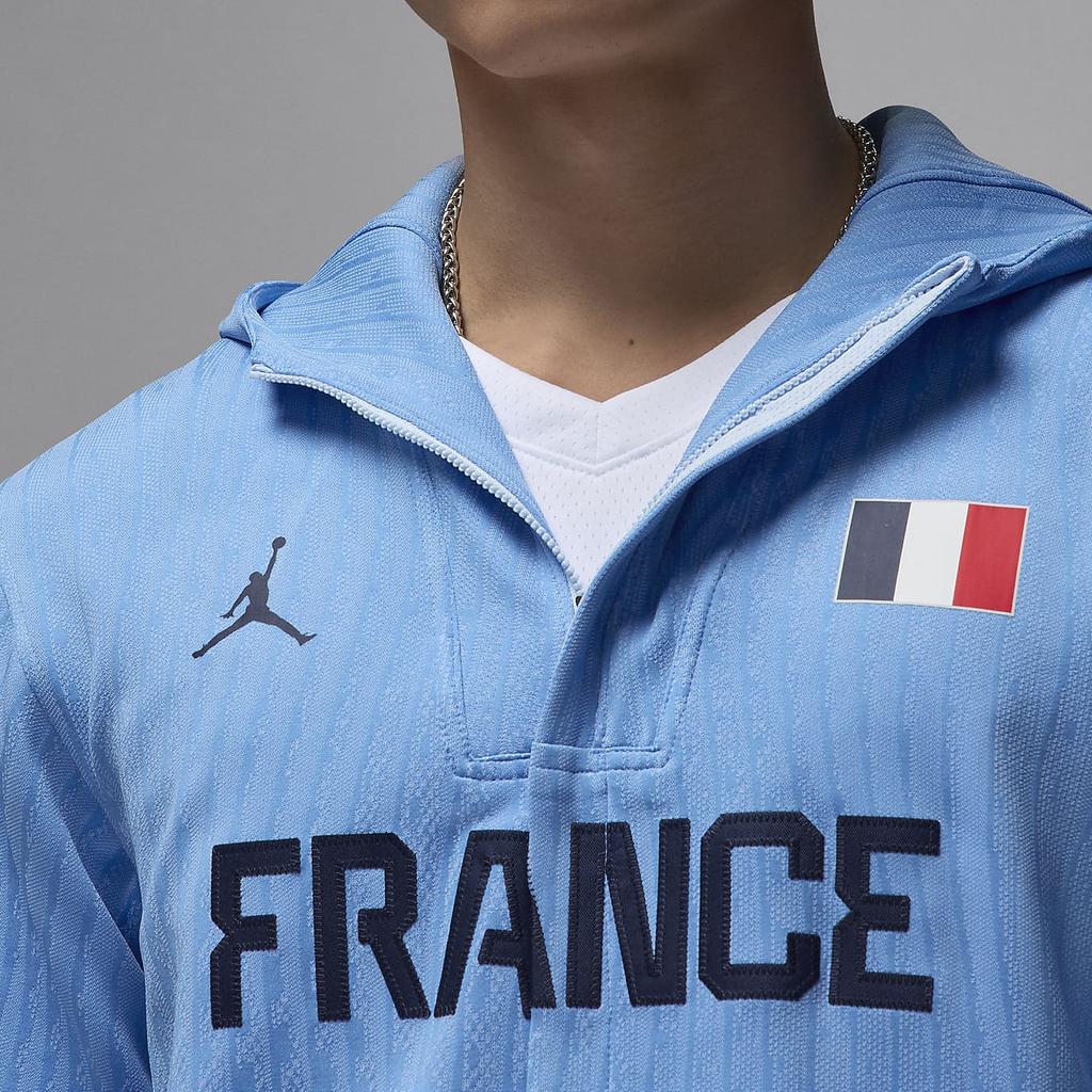 Jordan Худи на молнии для баскетбола Dri-FIT ADV с удобным принтом букв Мужские куртки Небесно-голубой Обсидиан FZ1627-441