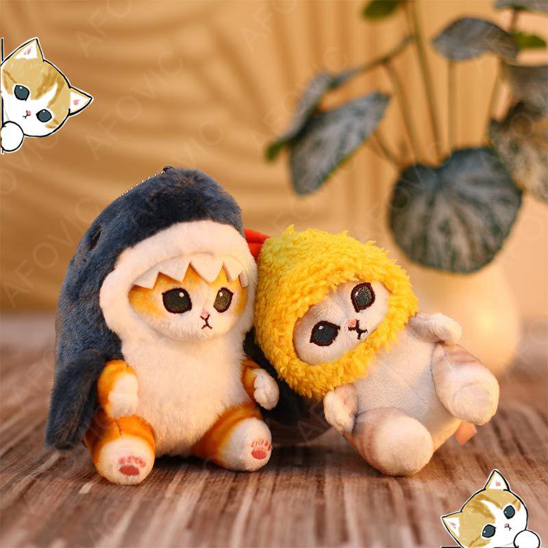 Kawaii Аниме Хобби Темпура Жареные Креветки Акула Кошка Плюшевая Кукла Брелок Мультфильм Милый Подвесной Рюкзак Для Подруги Подарок Рождество