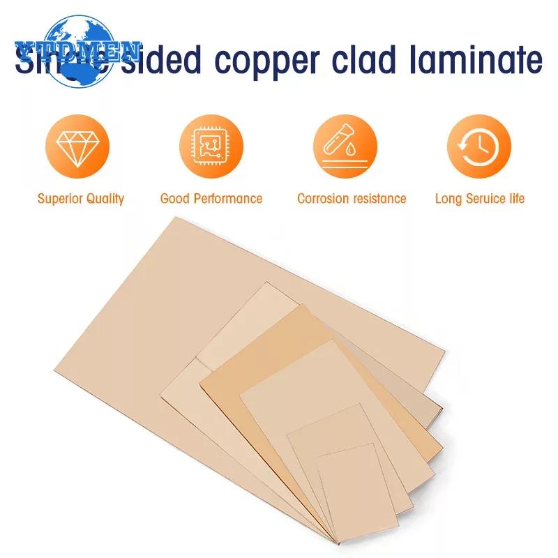 Плата печатная медная плакированная 20x30см Односторонняя ламинированная плата FR4 DIY Универсальные платы